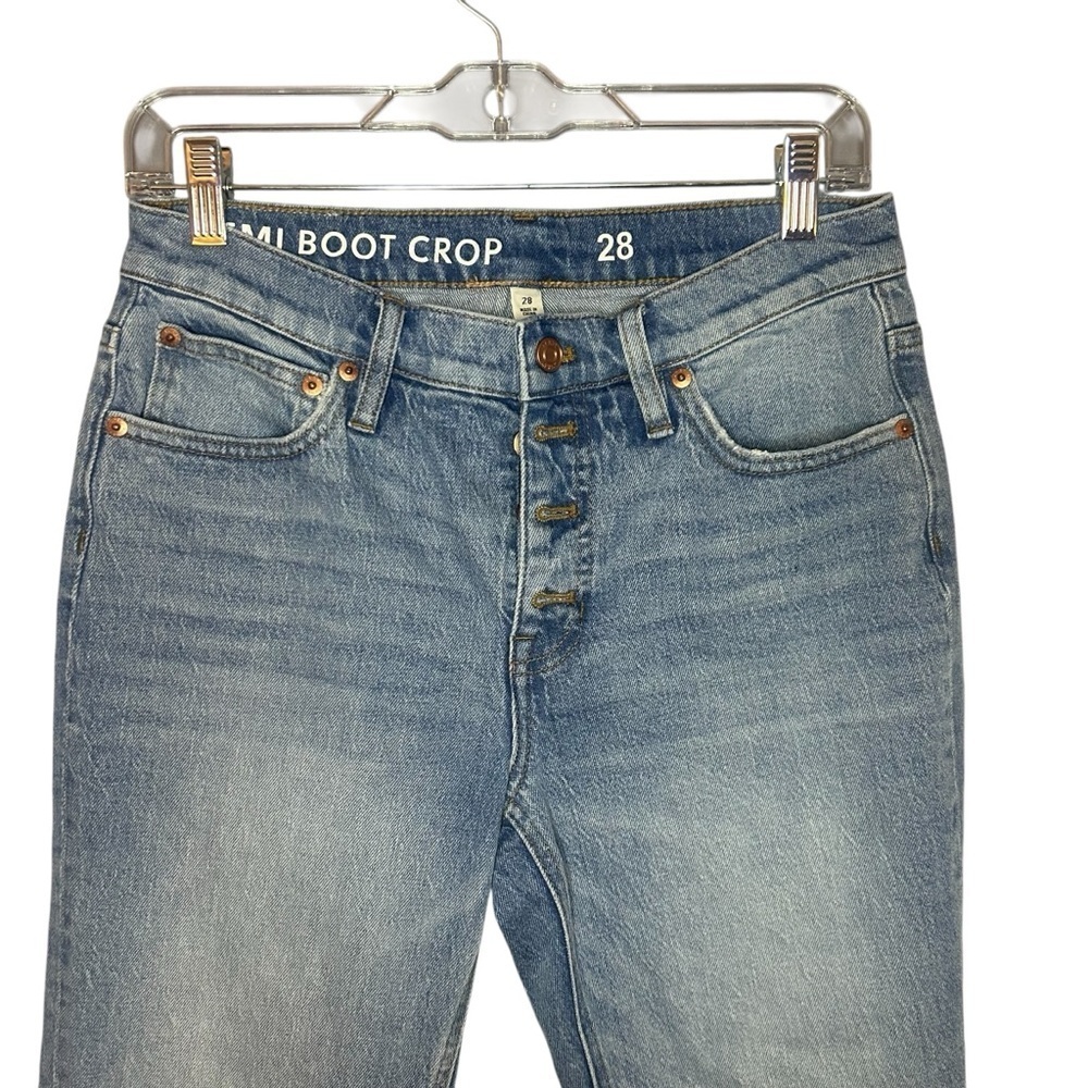 J.Crew Demi Boot Crop Jeans Button Fly Blue size 28 - Picture 9 of 11